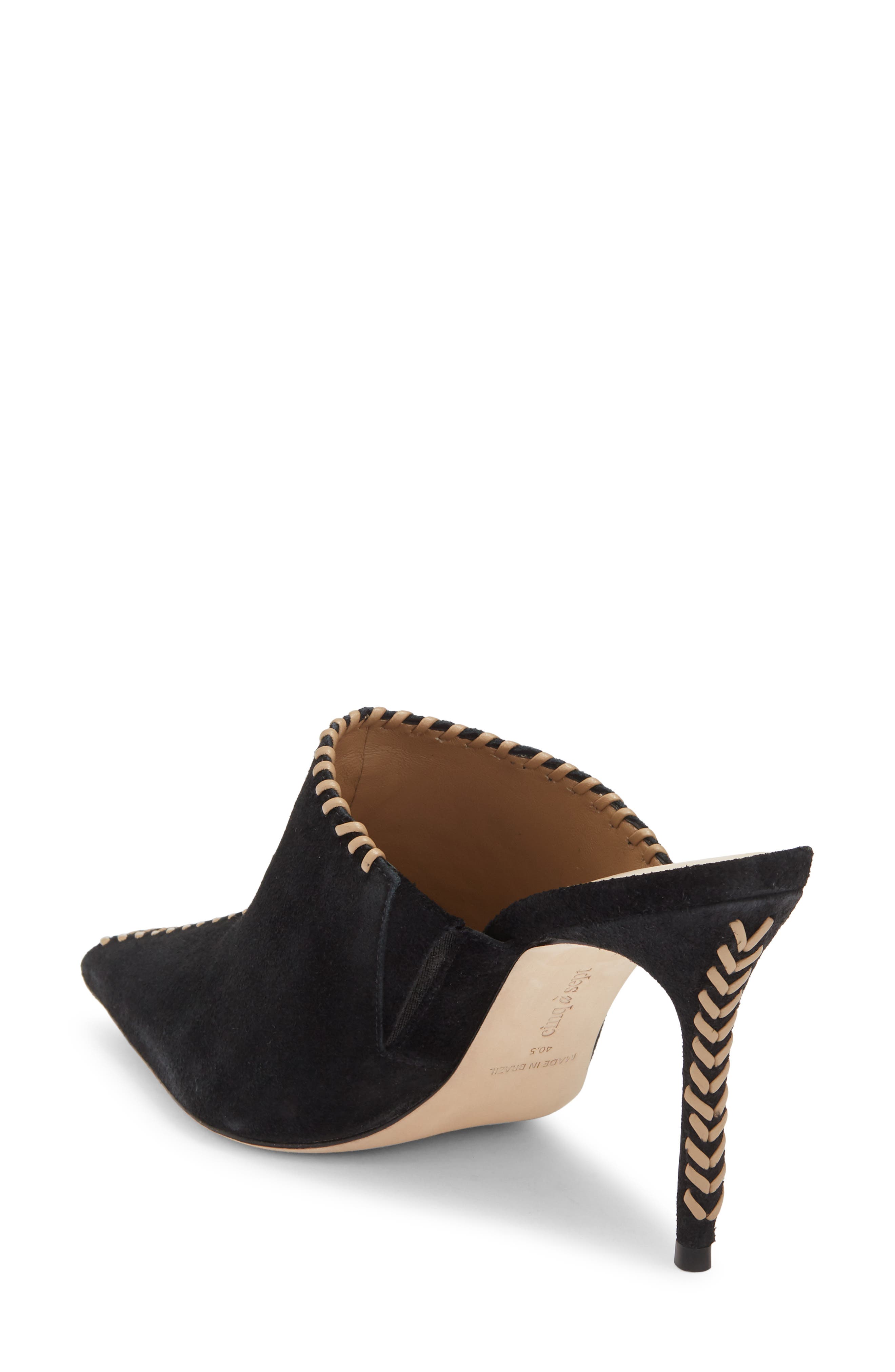 Cinq à Sept Susan Whipstitch Mule, Alternate, color, Black/ Brown Sugar