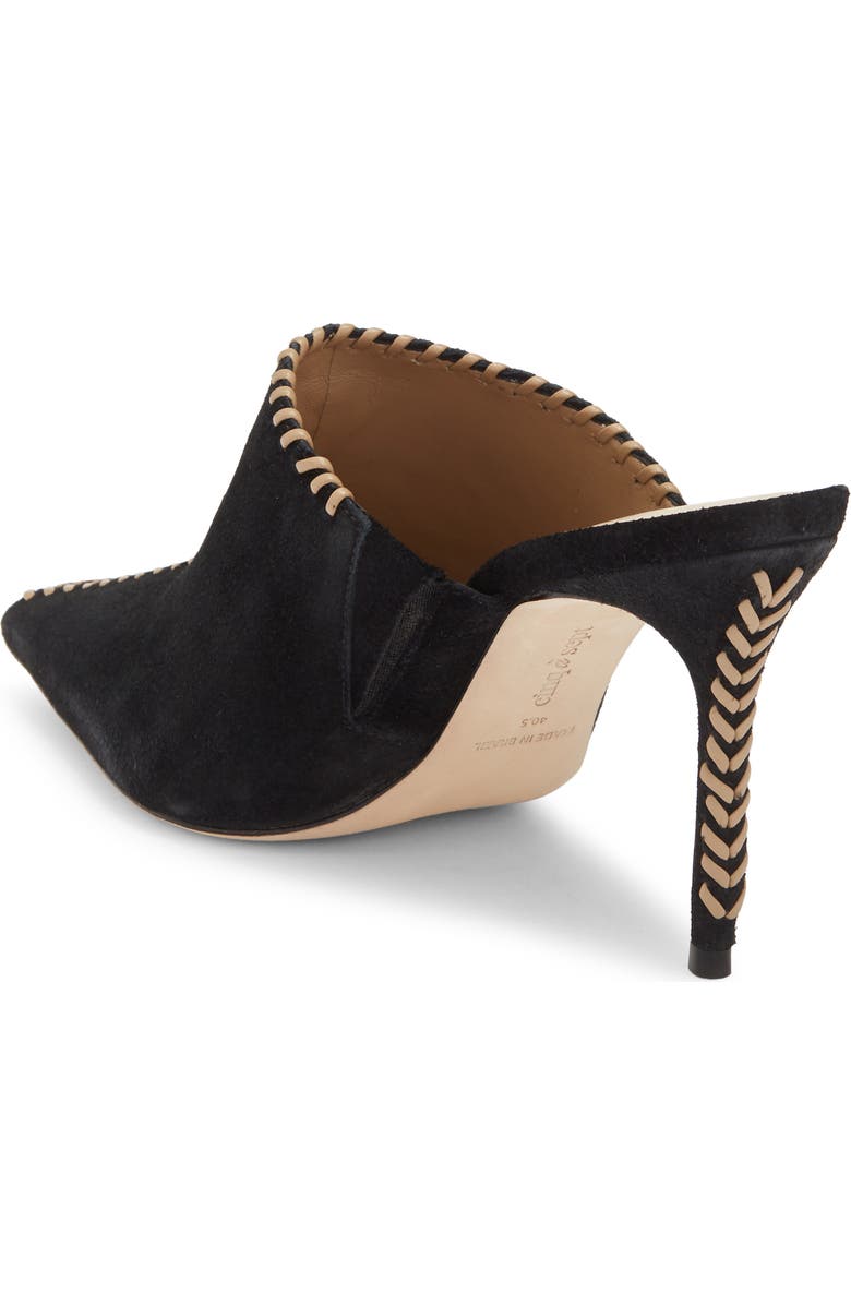 Cinq à Sept Susan Whipstitch Mule, Alternate, color, Black/ Brown Sugar