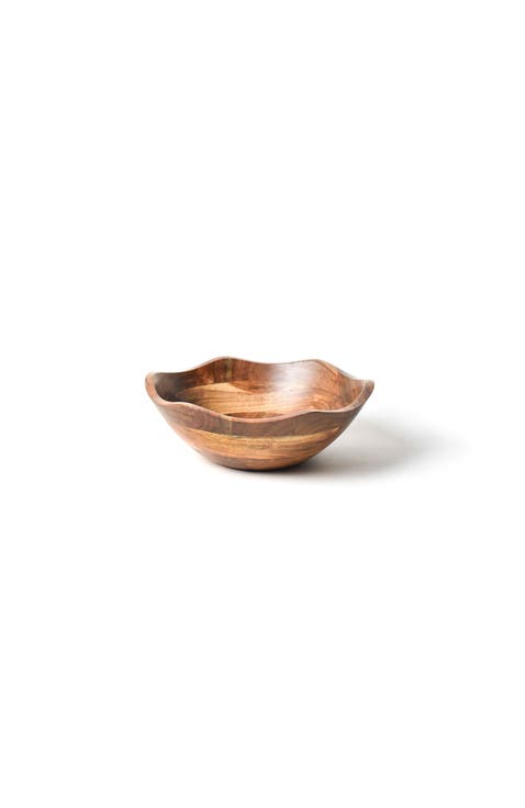 Fundamental Wood 11in Ruffle Bowl