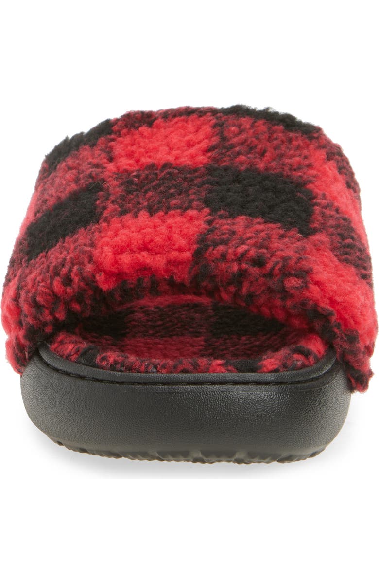 CROCS Classic Buffalo Check Slide Slipper, Alternate, color, Black/ Red
