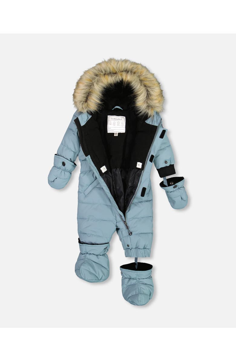 Deux par Deux Baby Boy's One Piece Baby Snowsuit Ash Blue, Alternate, color, 