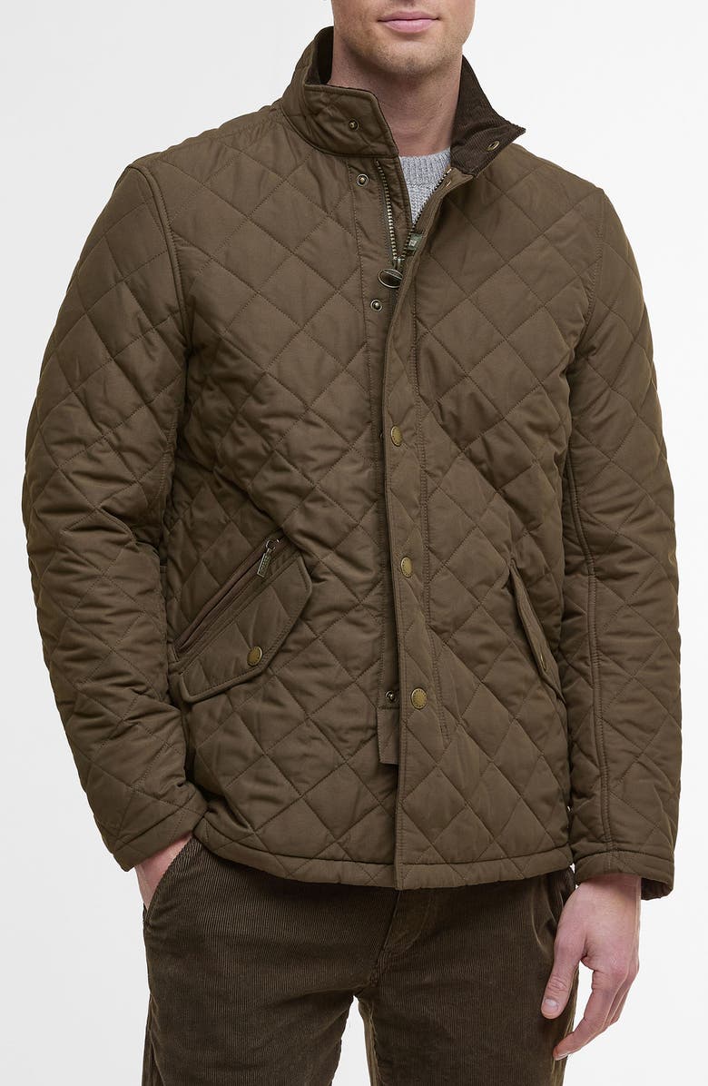 Barbour Shoveler Quilted Jacket, Main, color, Dark Olive