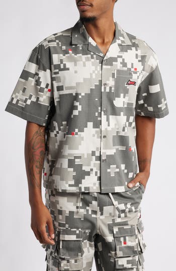 Icecream Recon Crop Camp Shirt In Wind Chime