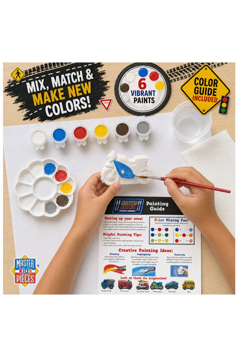 Motor Mania Plaster Figurine Paint Set, Alternate, color, Multicolor