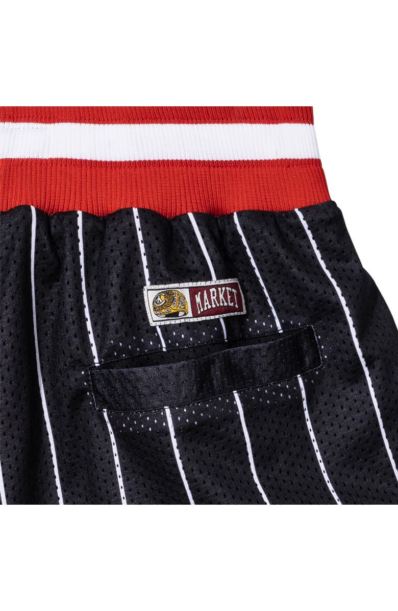 MARKET Rose Appliqué Stripe Mesh Basketball Shorts, Alternate, color,