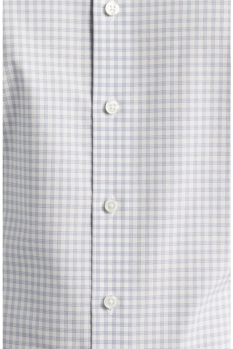 Trim Fit Check Non-Iron Cotton Dress Shirt, Alternate, color, BLUE VALEMONT PLAID
