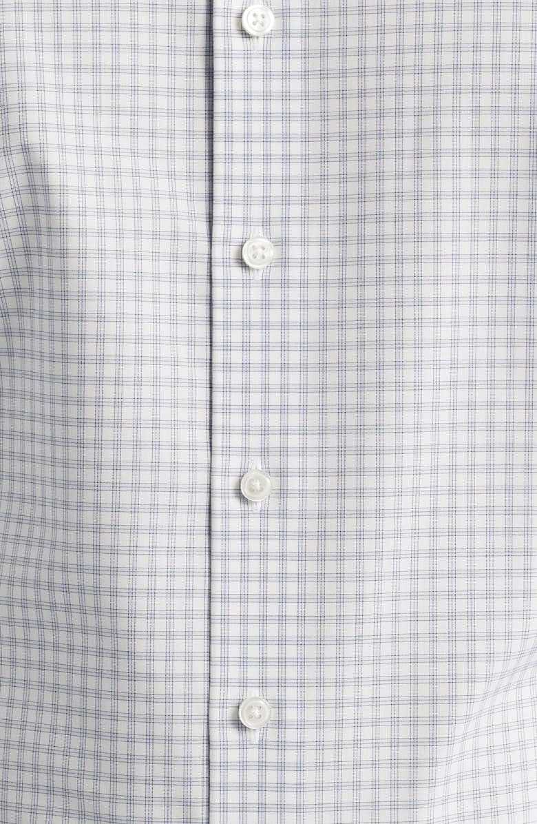 Nordstrom Trim Fit Check Non-Iron Cotton Dress Shirt, Alternate, color, Blue Valemont Plaid