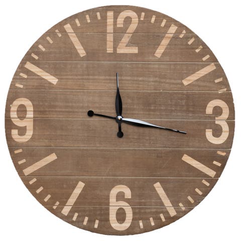 Wood Brown Everyday Simple Life Wall Clock for Spring Decor - Stylish Wooden Wall Clocks for Home