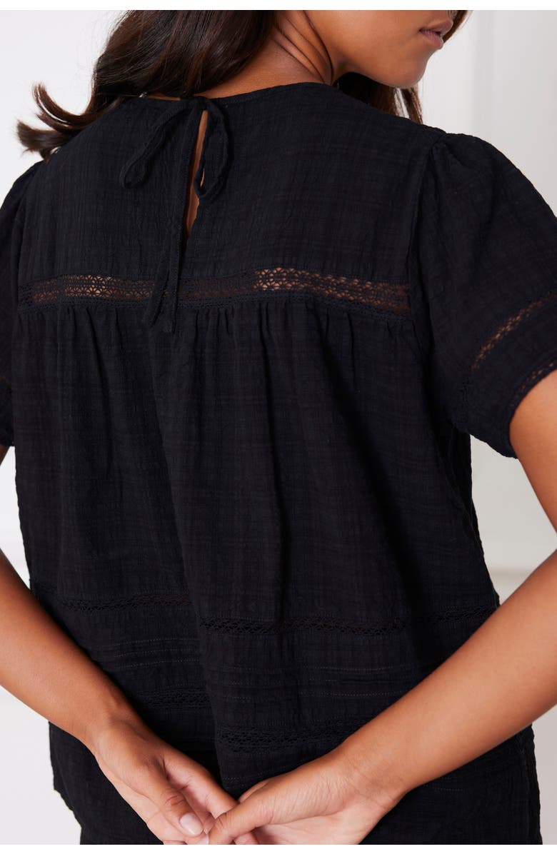 Paneros Clothing Dawn Lace Inset Top, Alternate, color, Black