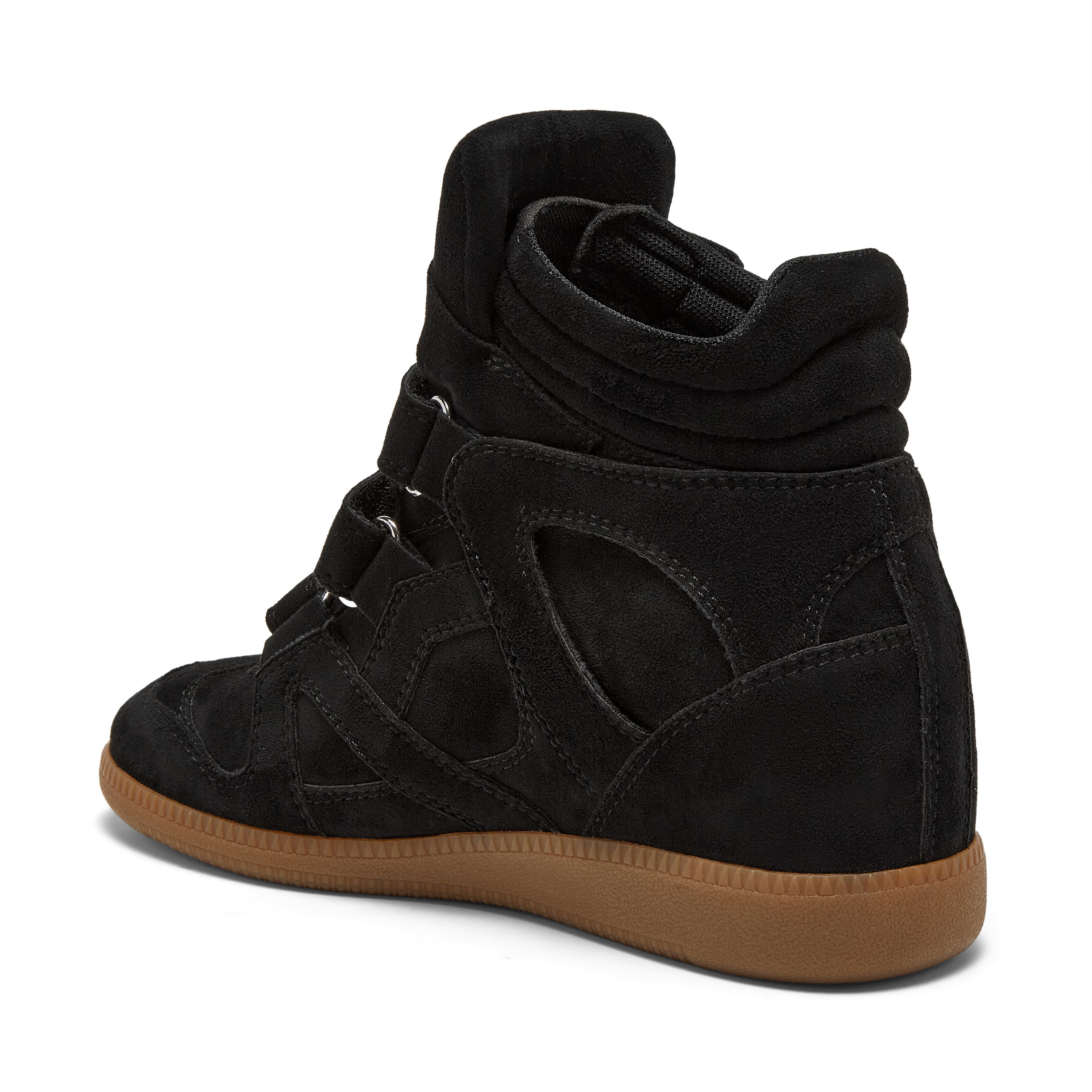 Sara Sneaker, Alternate, color, Black Micro Suede