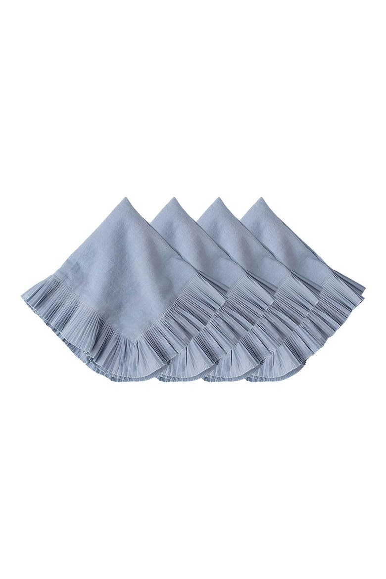 Mademoiselle Set of 4 Cotton & Linen Napkins, Main, color, CHAMBRAY