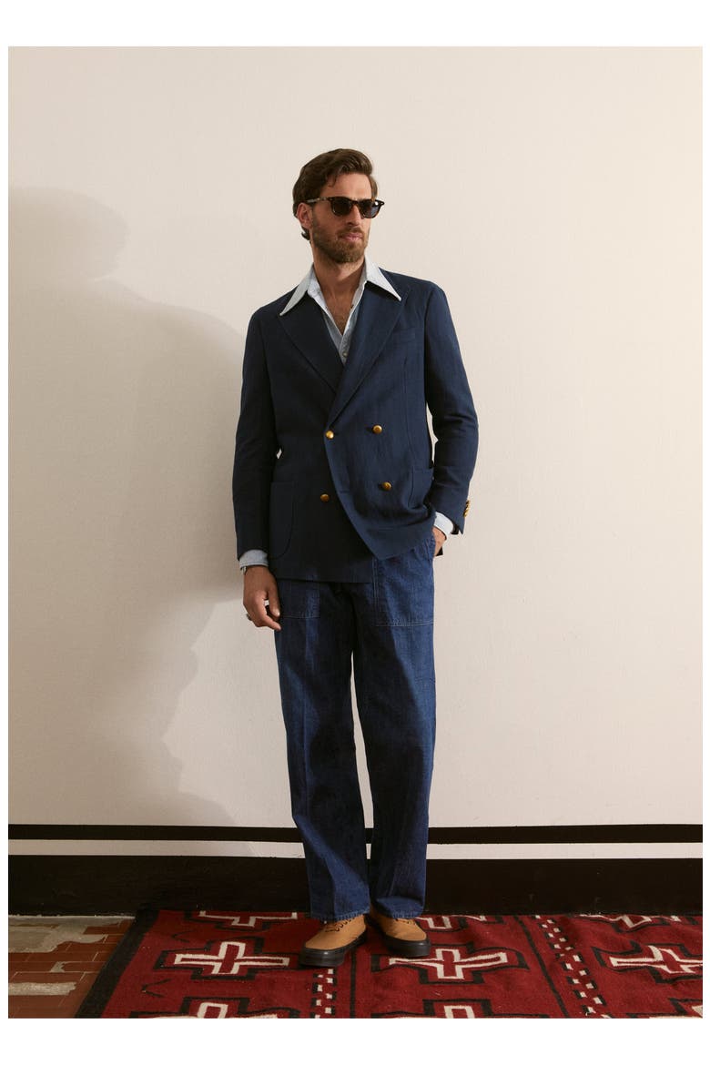 Relaxed Fit Denim Pants, Alternate, color, DARK BLUE