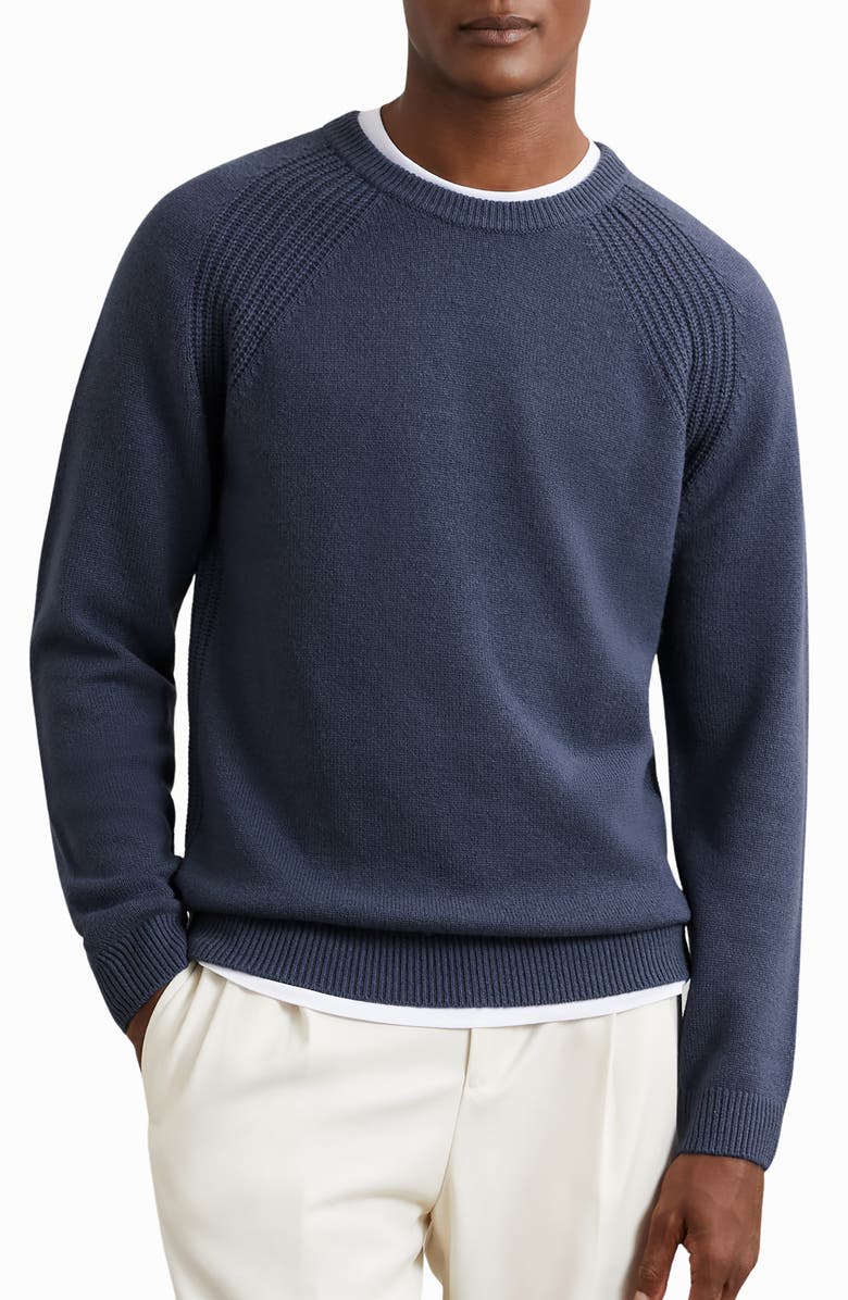 Reiss Foulton Wool & Cashmere Sweater, Main, color, Oceanic Blue
