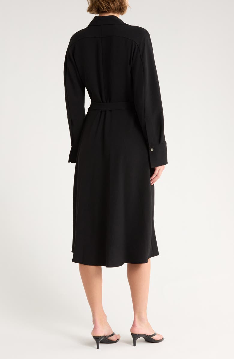Vince Long Sleeve Belted Shirtdress, Alternate, color, Black