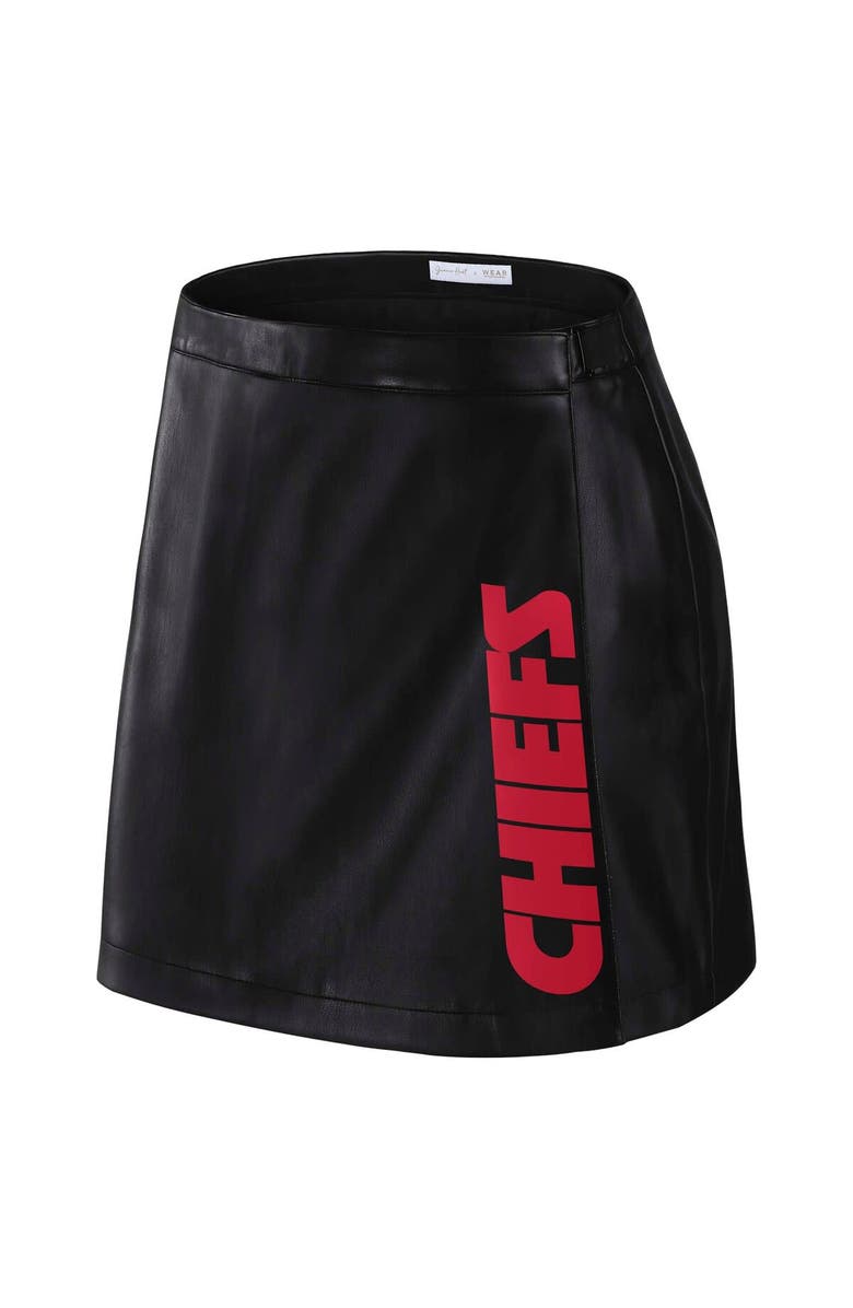 WEAR by Erin Andrews Women's WEAR by Erin Andrews x Gracie Hunt Black Kansas City Chiefs Wrap Skirt, Alternate, color, 