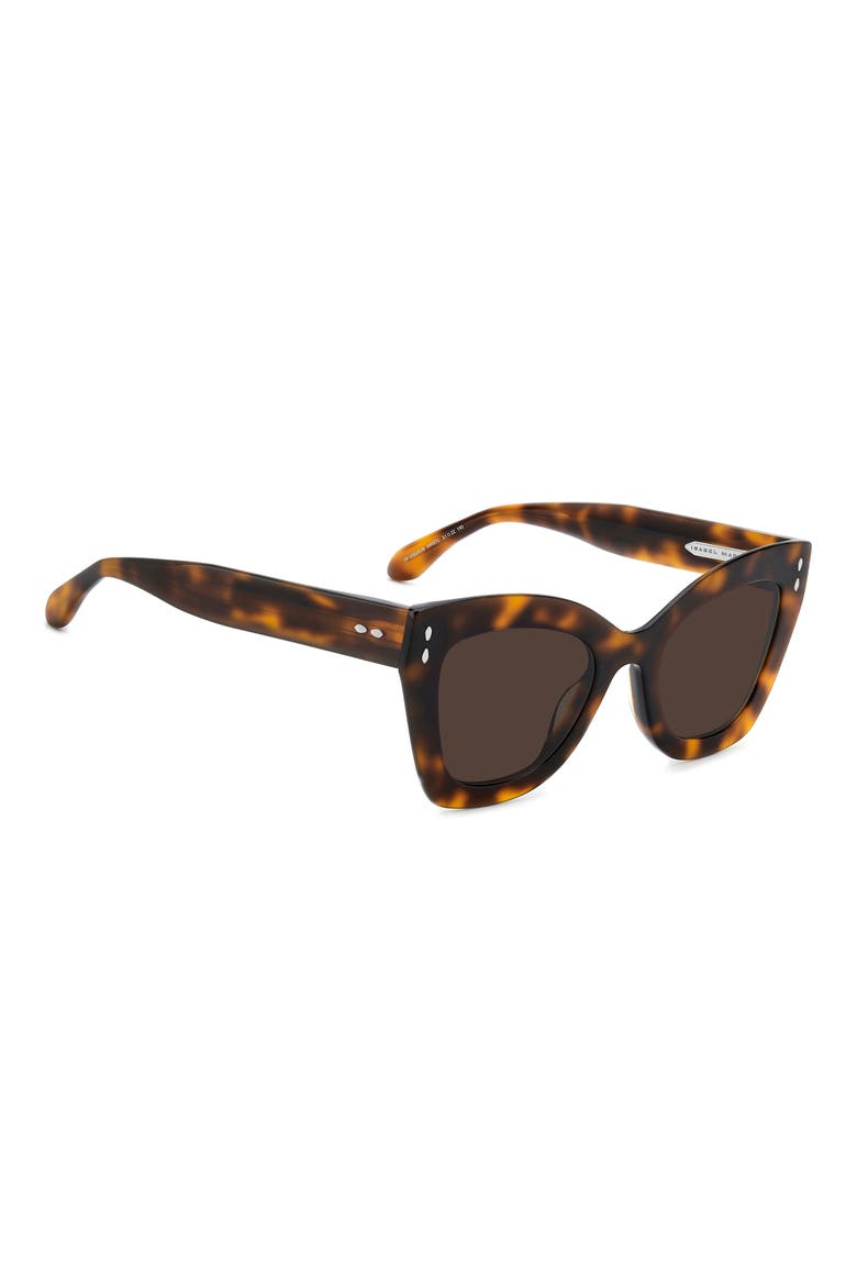 51mm Cat Eye Sunglasses, Alternate, color, BROWN HAVANA/ BROWN