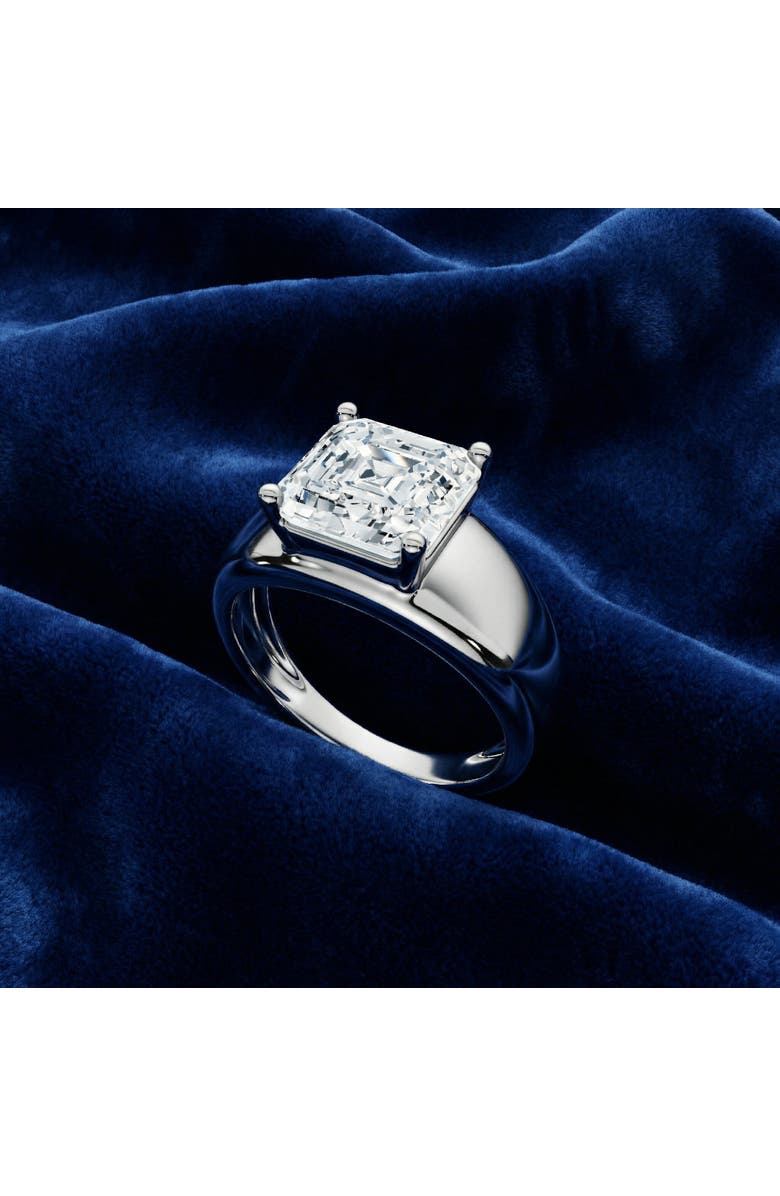 Bliss Diamond Certified 3Ct Asscher Cut Solitaire Cigar Band 14k Gold or Platinum Lab Grown, Alternate, color, 14K Yellow Gold