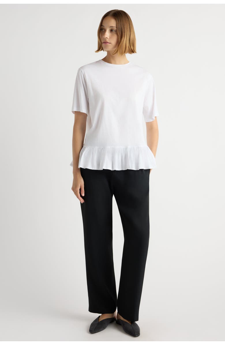 Modern Citizen Leonie Organic Cotton Ruffled Tunic Tee, Alternate, color, White