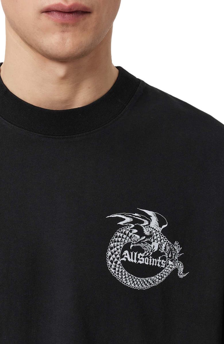 AllSaints Terra Cotton Graphic T-Shirt, Alternate, color, Jet Black