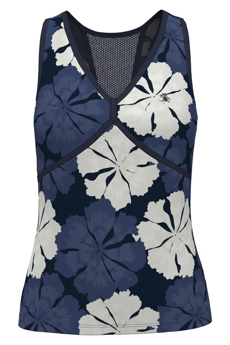 Fuji Floral Ribbed Tank, Main, color, BLACK IRIS