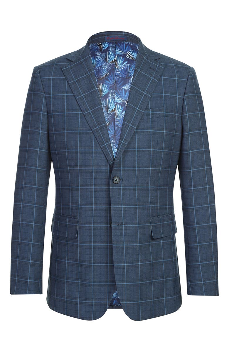 English Laundry Windowpane Blue Mélange Suit, Alternate, color, Navy