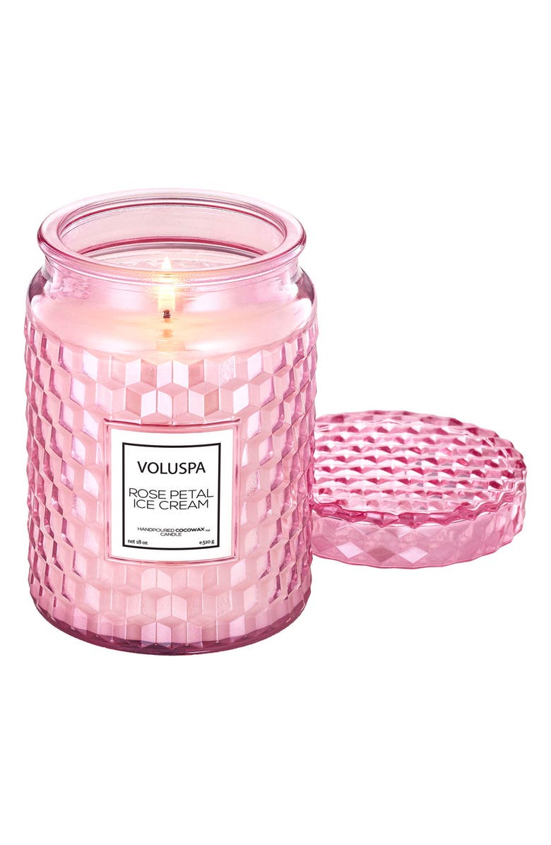 Voluspa Rose Petal Ice Cream Large Jar Candle, Alternate, color, 
