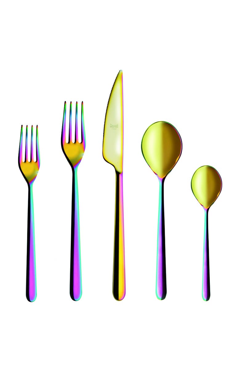 Mepra Linea Flatware Set - 5 Pieces, Main, color, Rainbow