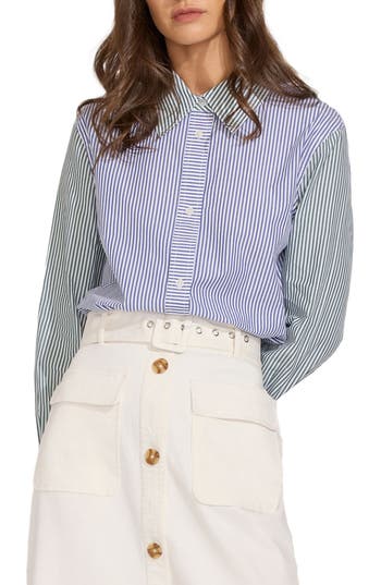 Solid & Striped The Lauren Cotton Button-up Shirt In Multi Stripe