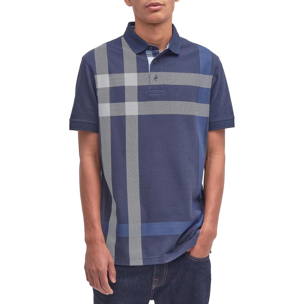 Barbour Blaine Tartan Polo In Navy/pine