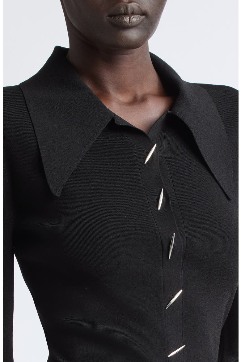 Angular Ribbed Cardigan, Alternate, color, BLACK
