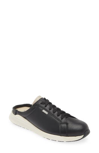 Naot Radon Sneaker Mule In Black/soft Ivory Leather