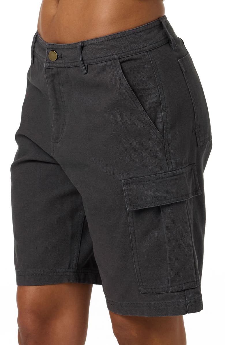 O'Neill Jessie Low Rise Twill Cargo Shorts, Alternate, color, Dark Shadow