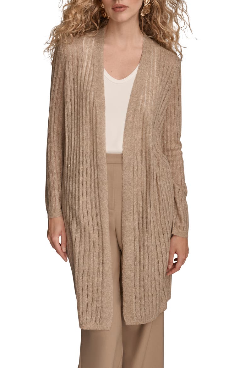 Pointelle Cardigan, Main, color, HEATHER NOLITA