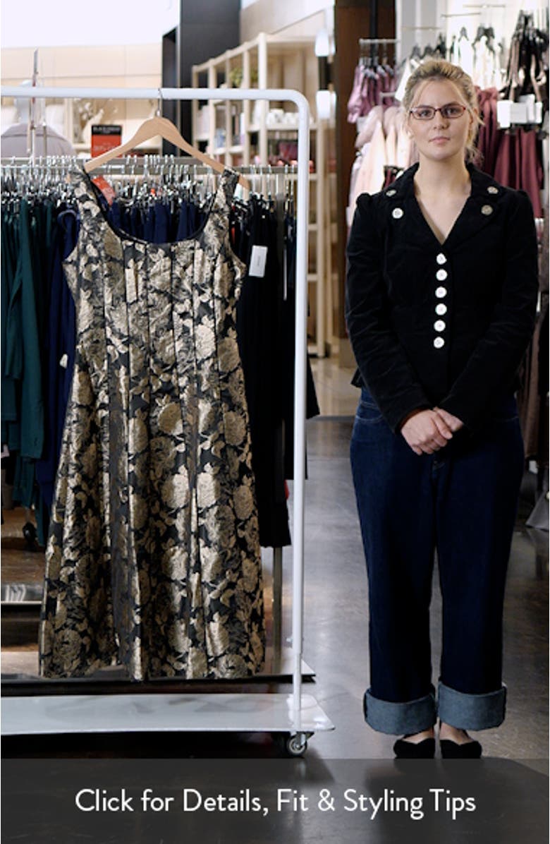 Jacquard Sleeveless Fit 
Flare Midi Dress, sales video thumbnail