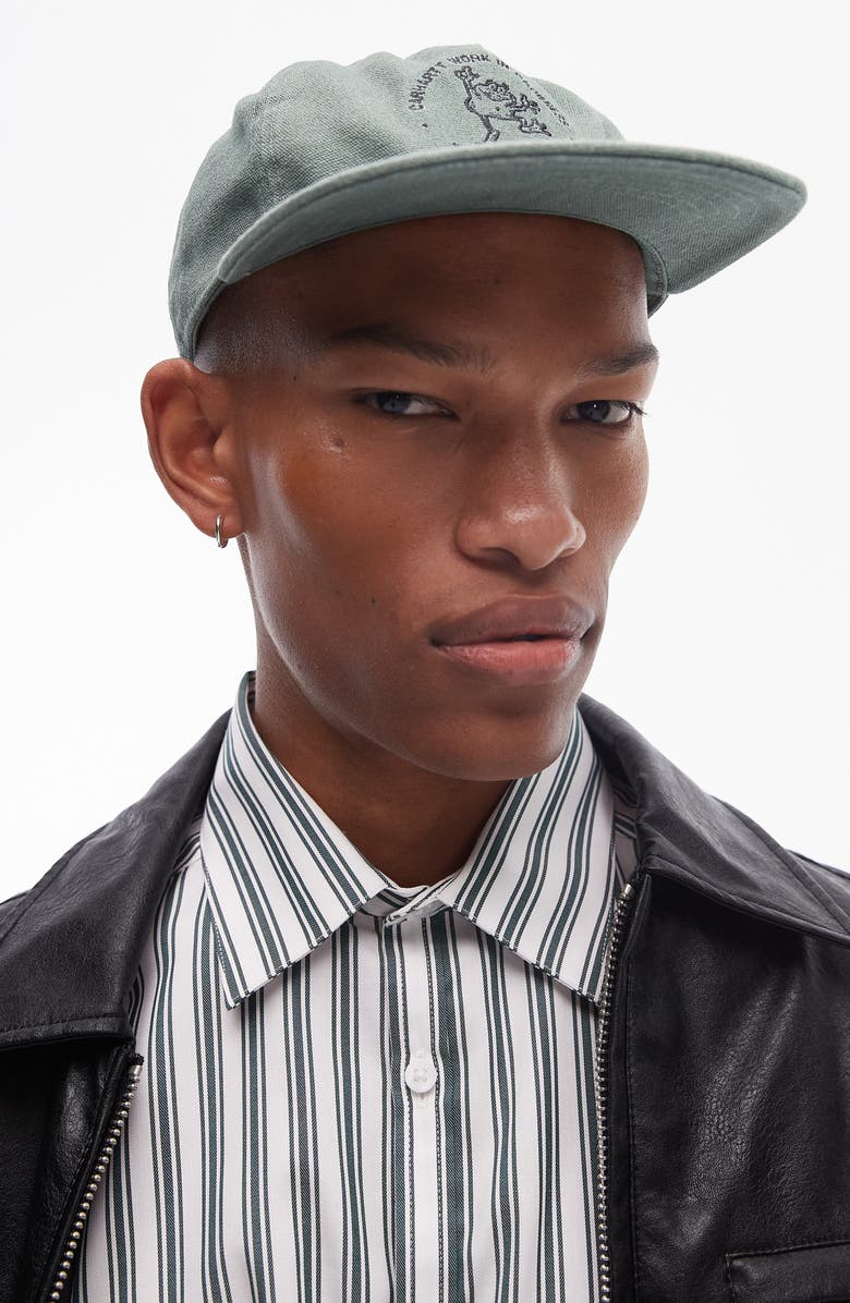 Topman Oversize Stripe Cotton Herringbone Button-Up Shirt, Alternate, color, 