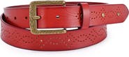OLD TREND Daisy Genuine Leather Perforated Floral Detail Belt