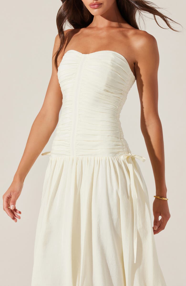 ASTR the Label Zori Strapless Dress, Alternate, color, Cream