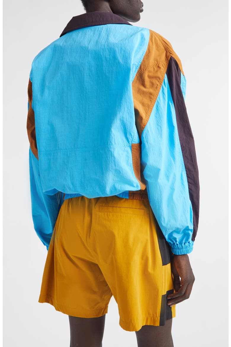 Cassandre Colorblock Pullover Nylon Windbreaker, Alternate, color, TURQUOISE
