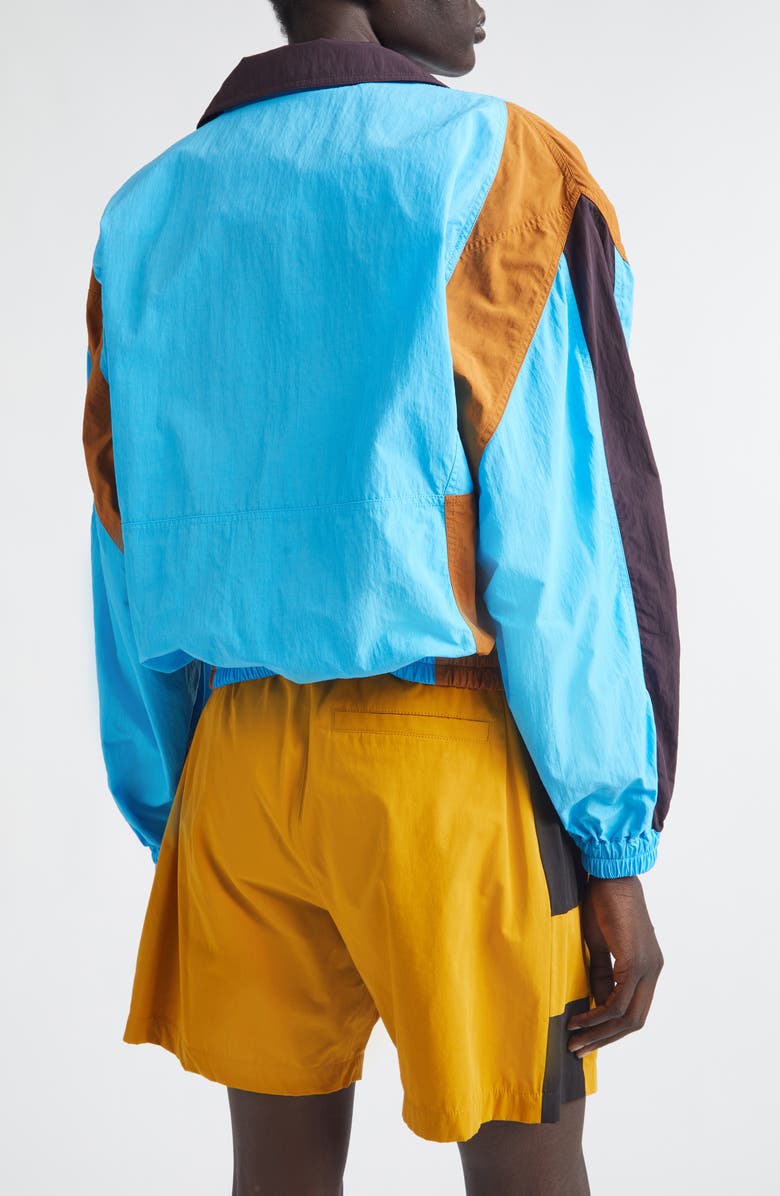 Saint Laurent Cassandre Colorblock Pullover Nylon Windbreaker, Alternate, color, 