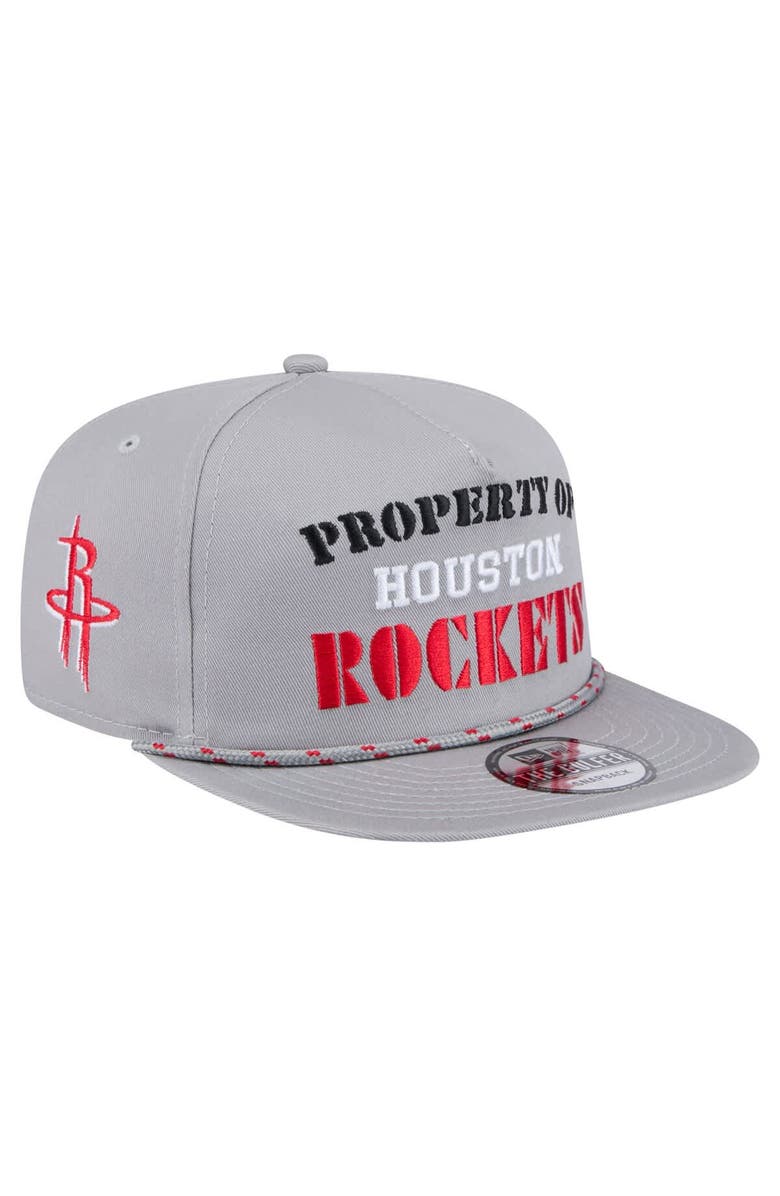 New Era Men's New Era Gray Houston Rockets Throwback Property Of Golfer Snapback Hat, Main, color, Gray