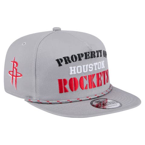 Men's New Era Gray Houston Rockets Throwback Property Of Golfer Snapback Hat