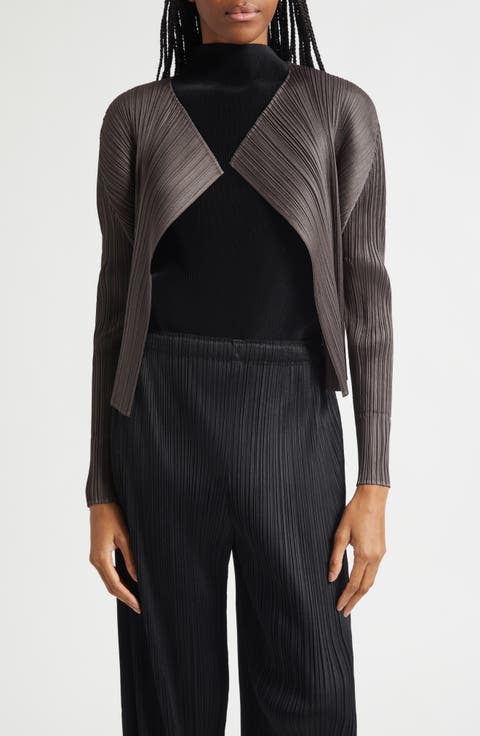 Monthly Colors June Pleated Open Front Cardigan