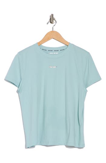 Dkny Metallic Bubble Logo Knot Front T-shirt