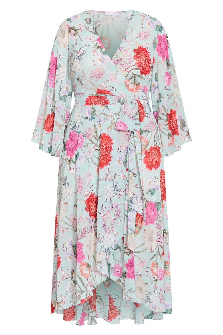 Sienna Wrap Maxi Dress, Alternate, color, MINT BOTANIQUE