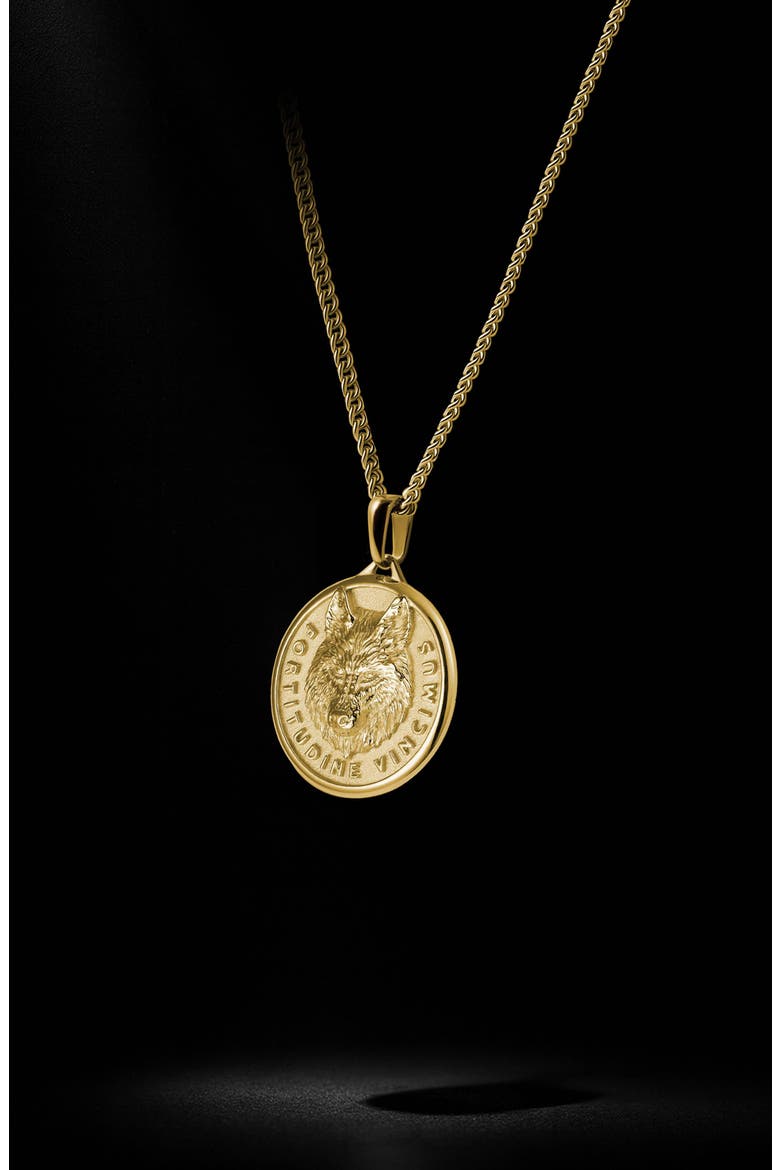 Wolf Pendant Necklace, Alternate, color, GOLD
