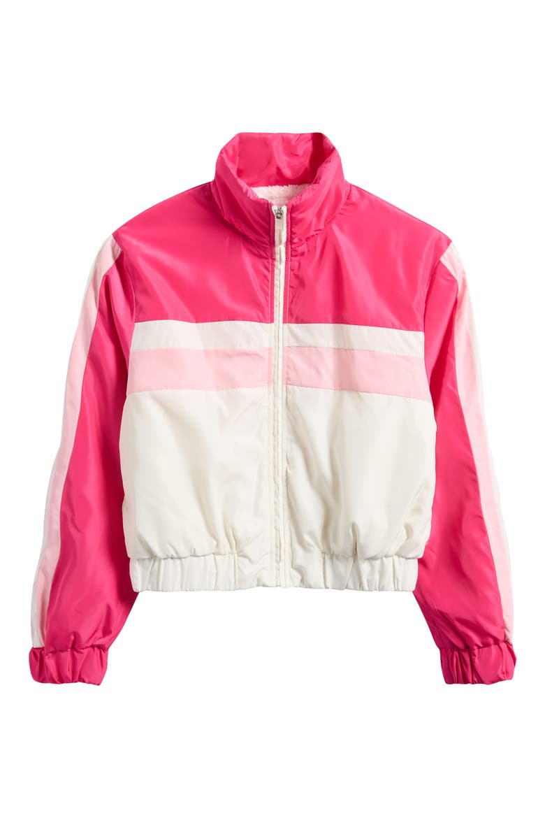 Kids' Track Windbreaker Jacket, Main, color, PINK IVORY COLOR BLOCK