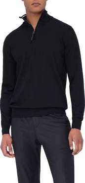 Bugatchi Merino Wool Quarter Zip Pullover