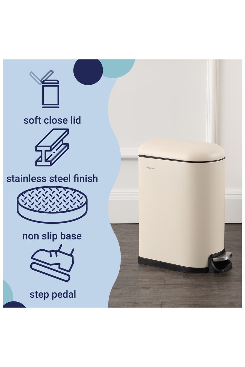 Roland Mini 2.6-Gallon Step-Open Trash Can, Alternate, color, Limestone Beige