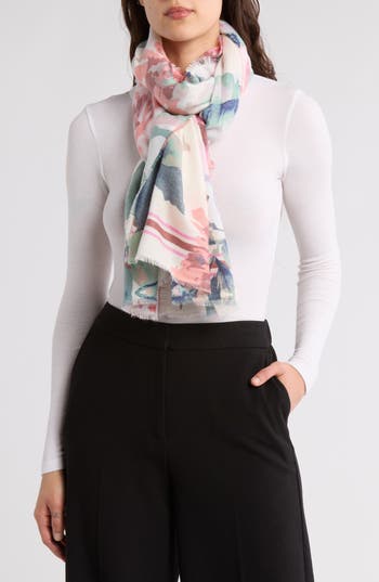 Vince Camuto Ikat Blooms Wrap In Ivory Multi