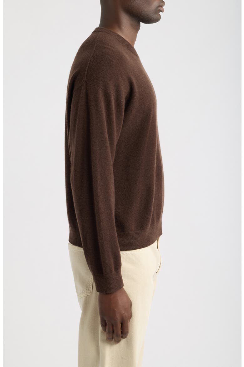 Lightweight Cashmere Crewneck Sweater, Alternate, color, DEEP BROWN